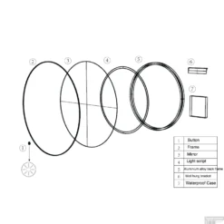 Ronde Spiegel Wiesbaden Novi Met LED, Dimbaar 80 Cm Mat Zwart 11 Ronde Spiegel Wiesbaden Novi Met LED, Dimbaar 80 Cm Mat Zwart -Baden Luxe Verkoop 38.3705 tekening 3