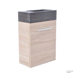 Fonteinkast Vision Met Hardstenen Fontein 40cm Licht Eiken