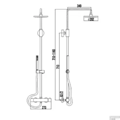 Regendouche Opbouwset Best Design Paris Thermostatisch Ø 20cm -Baden Luxe Verkoop 3801101 tech
