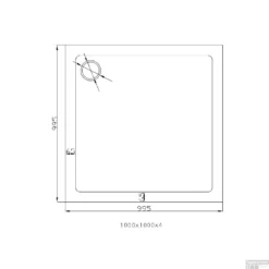 Douchebak Best Design Dona Laag Model 100x100x4cm -Baden Luxe Verkoop 3801420 tech