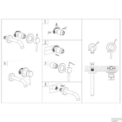 Wastafelkraan Best Design Otto Inbouw Wandmodel Chroom -Baden Luxe Verkoop 3804500 tech