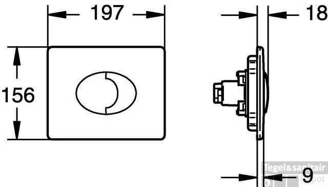 Grohe Rapid Sl Bedieningsplaat Sl Dual Flush Horizontaal Mat Chroom 3 Grohe Rapid Sl Bedieningsplaat Sl Dual Flush Horizontaal Mat Chroom - Afbeelding 3