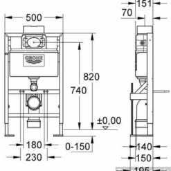 Grohe Rapid Sl Wc Element Vrijst.0,8 M. -Baden Luxe Verkoop 38279