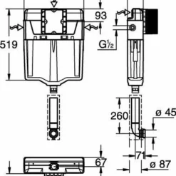 Grohe Rapid Sl Wc Reservoir Zonder Frame -Baden Luxe Verkoop 38281
