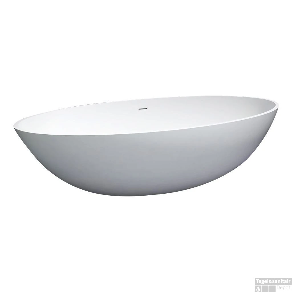 Vrijstaand Bad Best Design Solid New-Stone Mat Wit 180x85x52cm 1 Vrijstaand Bad Best Design Solid New-Stone Mat Wit 180x85x52cm