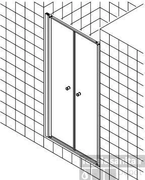 Kermi Ibiza Pendeldeur 90 X 185 Cm. Wit-helder Glas 2 Kermi Ibiza Pendeldeur 90 X 185 Cm. Wit-helder Glas - Afbeelding 2