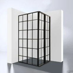 Douchecabine Hoekinstap Best Design Black Corner 99x99x210 Cm 4mm Nano -Baden Luxe Verkoop 4003940 50 witte achterwand 1