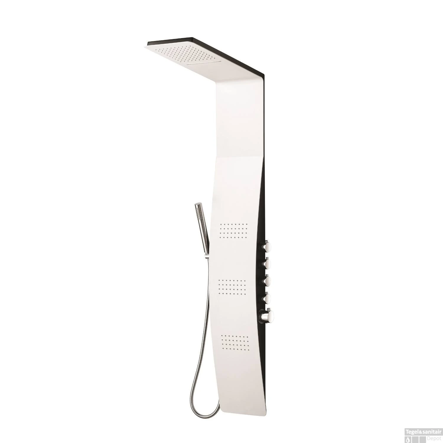 Douchepaneel Best Design Glabach Thermostatisch 147 X 23 Cm Aluminium Wit/Zwart