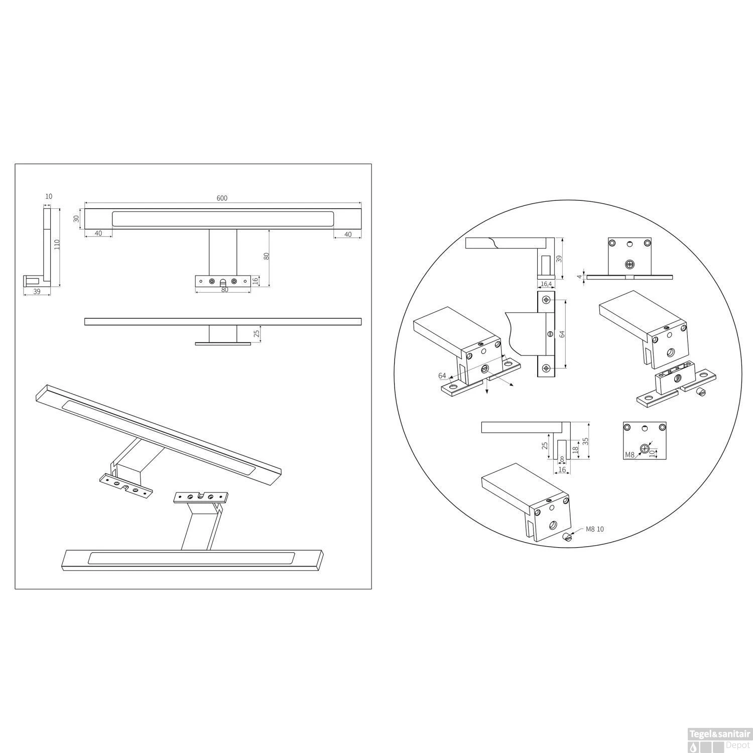 Spiegel Verlichting Tiger Ancis LED 4000K 60x4x10.5 Cm Chroom 9 Spiegel Verlichting Tiger Ancis LED 4000K 60x4x10.5 Cm Chroom - Afbeelding 9