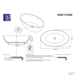 Vrijstaand Ligbad Best Design New Stone Dicolor 180x85x52 Cm Solid Surface Grijs / Mat Wit -Baden Luxe Verkoop 4009430 vrijstaand ligbad best design new stone dicolor 180x85x52 cm solid surface grijs mat wit 2