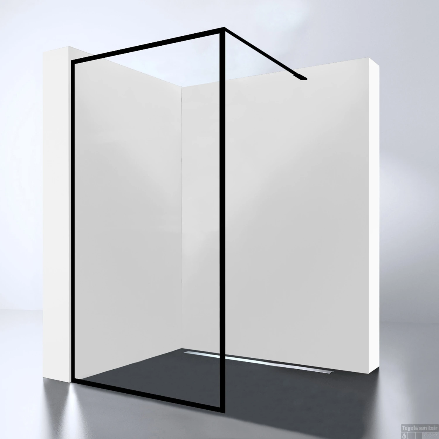 Inloopdouche Best Design For-You 100x200 Cm 8 Mm Nano Easy Clean Zwart