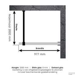 Inloopdouche Compleet Just Creating Profielloos 100 Cm Mat Zwart -Baden Luxe Verkoop 4jc1 100a t