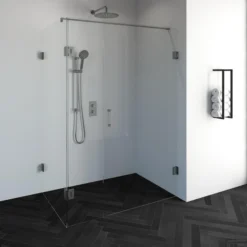 Douchecabine Compleet Just Creating Profielloos 3-Delig Dubbel Draaibaar 90x140 Cm RVS