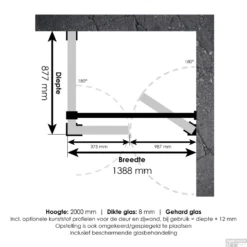 Douchecabine Compleet Just Creating Profielloos 3-Delig Dubbel Draaibaar 90x140 Cm RVS -Baden Luxe Verkoop 4jc11 90x140g t