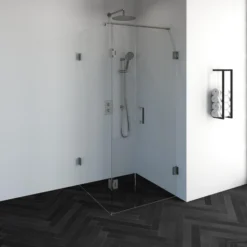 Douchecabine Compleet Just Creating Profielloos 3-Delig Dubbel Draaibaar 90x90 Cm RVS