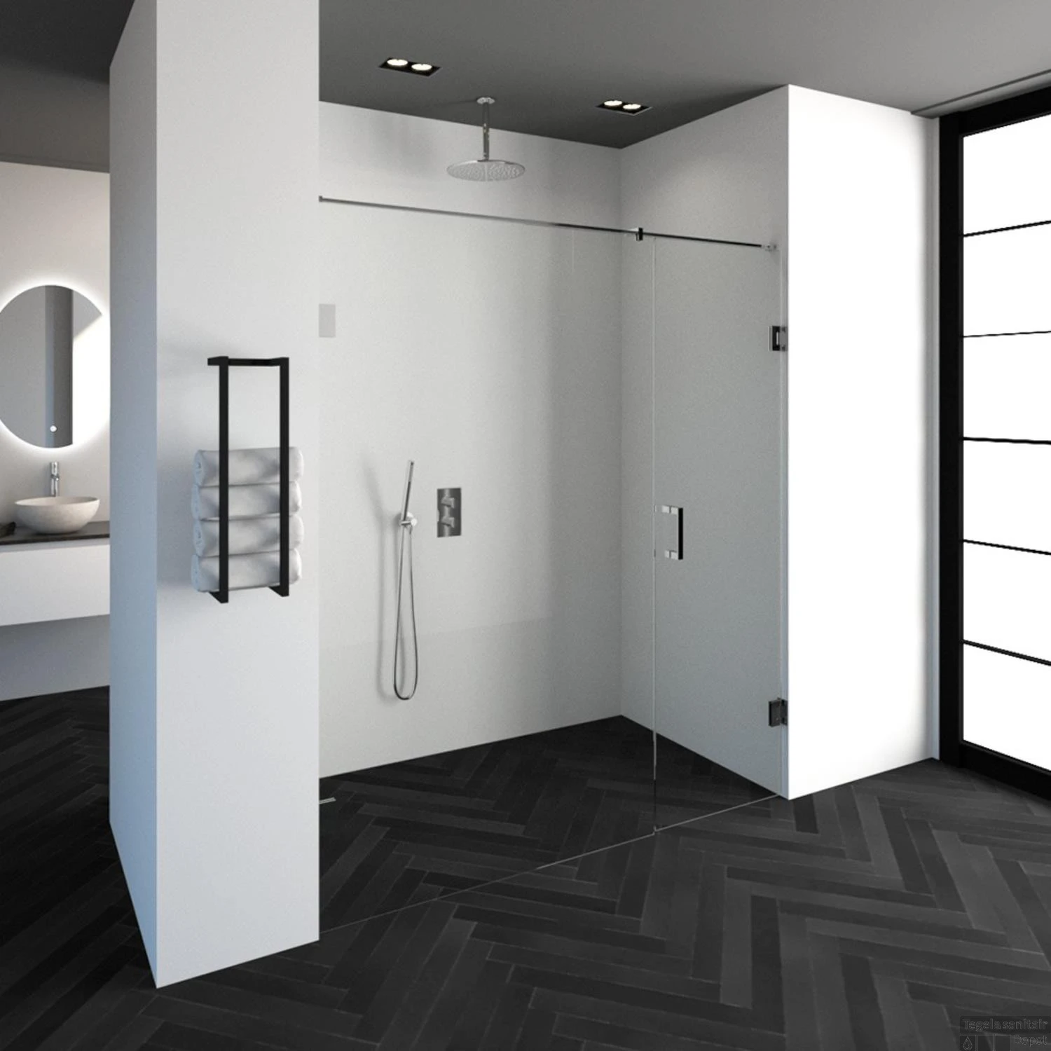 Nisdeur Compleet Just Creating Profielloos 2-Delig 180x200 Cm 120/60 Chroom 2 Nisdeur Compleet Just Creating Profielloos 2-Delig 180x200 Cm 120/60 Chroom - Afbeelding 2