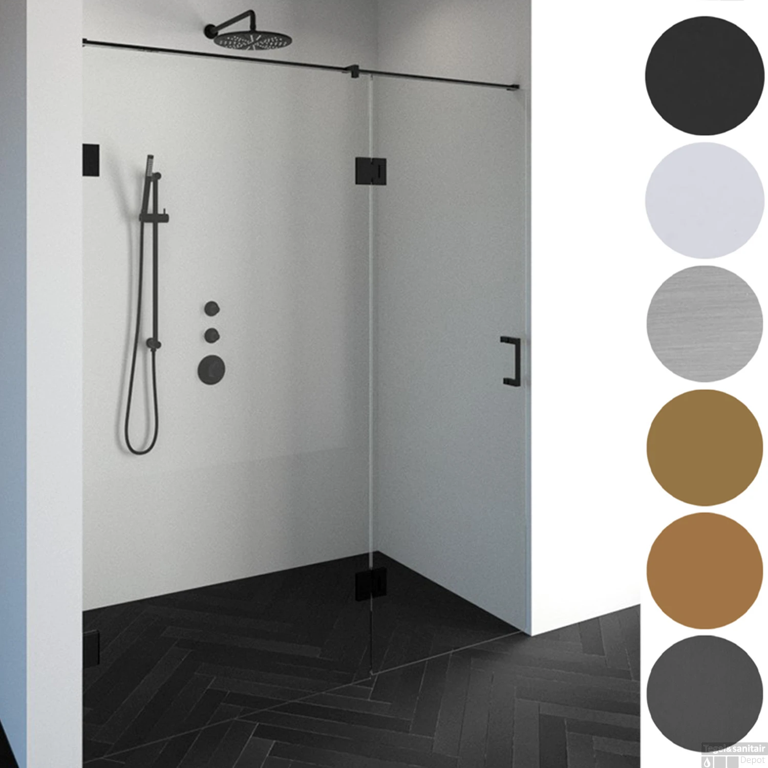 Complete Profielloze Nisdeur 2-Delig Inloopwand-Gekoppeld Draaideur 70cm (Alle Kleuren En Maten) 1 Complete Profielloze Nisdeur 2-Delig Inloopwand-Gekoppeld Draaideur 70cm (Alle Kleuren En Maten)