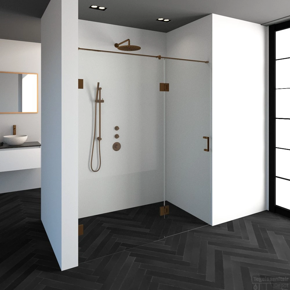 Complete Profielloze Nisdeur 2-Delig Inloopwand-Gekoppeld Draaideur 70cm (Alle Kleuren En Maten) 5 Complete Profielloze Nisdeur 2-Delig Inloopwand-Gekoppeld Draaideur 70cm (Alle Kleuren En Maten) - Afbeelding 5