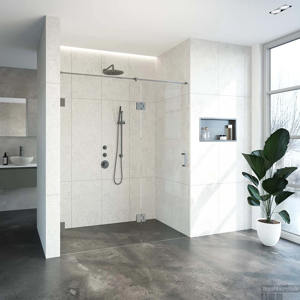 Complete Profielloze Nisdeur 2-Delig Inloopwand-Gekoppeld Draaideur 70cm (Alle Kleuren En Maten) 6 Complete Profielloze Nisdeur 2-Delig Inloopwand-Gekoppeld Draaideur 70cm (Alle Kleuren En Maten) - Afbeelding 6