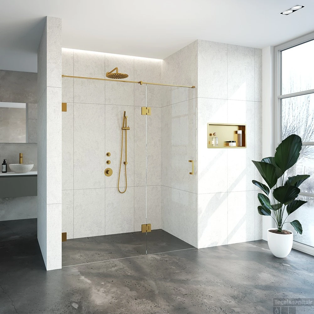 Complete Profielloze Nisdeur 2-Delig Inloopwand-Gekoppeld Draaideur 70cm (Alle Kleuren En Maten) 4 Complete Profielloze Nisdeur 2-Delig Inloopwand-Gekoppeld Draaideur 70cm (Alle Kleuren En Maten) - Afbeelding 4