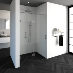 Nisdeur Compleet Just Creating Profielloos 2-Delig (Draaideur Bevestigd Op Inloopwand) 130x200 Cm 60/70 RVS