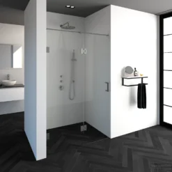 Nisdeur Compleet Just Creating Profielloos 2-Delig (Draaideur Bevestigd Op Inloopwand) 130x200 Cm 70/60 RVS