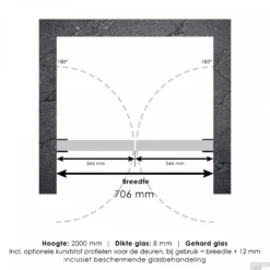 Pendeldeuren Compleet Just Creating Profielloos 70x200 Cm Mat Zwart -Baden Luxe Verkoop 4jc16 70 t