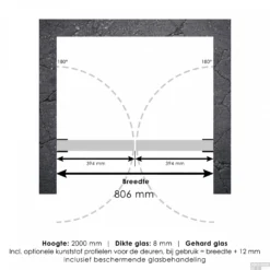 Pendeldeuren Compleet Just Creating Profielloos 80x200 Cm Chroom -Baden Luxe Verkoop 4jc16 80 t 1