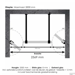 Niscabine XL Compleet Just Creating 260x200 Cm 80/100/80 RVS -Baden Luxe Verkoop 4jc17 80 100 80 t 2