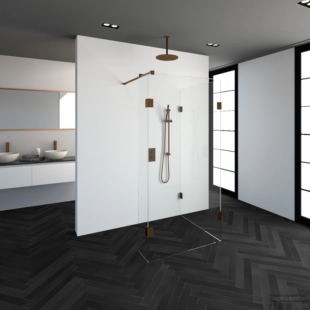 Inloopdouche Compleet Just Creating Profielloos 100x100/30 Cm Reversed Koper - Afbeelding 2