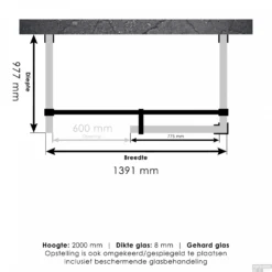 Inloopdouche Compleet XL Just Creating Profielloos 100x140 Cm Chroom -Baden Luxe Verkoop 4jc6 100x140 t 1