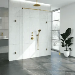 Inloopdouche Compleet XL Just Creating Profielloos 100x160 Cm Goud