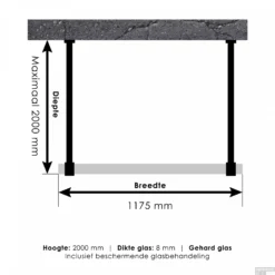 Doorloopdouche Compleet Just Creating Profielloos 120x200 Cm Mat Zwart -Baden Luxe Verkoop 4jc7 120 t