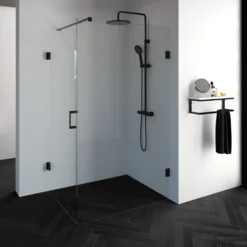 Douchecabine Compleet Just Creating 2-Delig Profielloos 120x90 Cm Mat Zwart