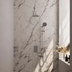 Inbouw Regendouche Set Brauer Chrome Edition Gebogen Wanduitloop Ronde Hoofddouche 20 Cm Met Glijstang En Handdouche 3 Standen