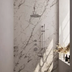 Regendoucheset Inbouw Brauer Chrome Edition Thermostatisch 30cm Met Gebogen Wandarm, Glijstang En Handdouche Staaf Losse Stopkranen Chroom