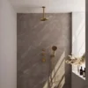 Regendoucheset Inbouw Brauer Gold Edition Thermostatisch 20cm Met Plafondarm En Handdouche 3-Standen Losse Stopkranen Geborsteld Goud