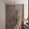 Thermostatisch Inbouwdoucheset Brauer Copper 20cm Hoofddouche Plafondarm Staafhanddouche Op Glijstang Koper
