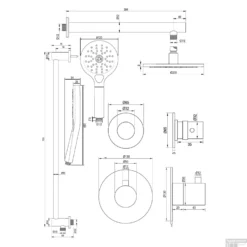 Thermostatisch Inbouwdoucheset Brauer Copper 20cm Hoofddouche Wandarm 3 Standen Handdouche Op Glijstang Koper -Baden Luxe Verkoop 5 gk 036 tech