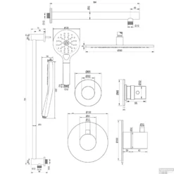 Thermostatisch Inbouwdoucheset Brauer Copper 30cm Hoofddouche Wandarm 3 Standen Handdouche Op Glijstang Koper -Baden Luxe Verkoop 5 gk 038 tech