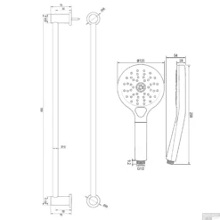 Opbouwset Bad- En Douchekraan Brauer Copper Edition Thermostatisch Met Glijstang En Handdouche 3 Standen Geborsteld Koper -Baden Luxe Verkoop 5 gk 041 2 tech