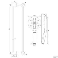 Douchekraanset Brauer Copper Edition Opbouw Met Glijstang En Ronde Handdouche Geborsteld Koper -Baden Luxe Verkoop 5 gk 044 2 tech 1