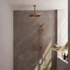 Inbouw Regendouche Set Brauer Copper Edition Plafond Uitloop Ronde Hoofddouche 30 Cm Met Glijstang Koper