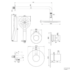Inbouw Regendouche Set Brauer Copper Edition Gebogen Wanduitloop Ronde Hoofddouche 30 Cm Met Twee Stopkranen En Handdouche 3 Standen Koper -Baden Luxe Verkoop 5 gk 076 tech 1