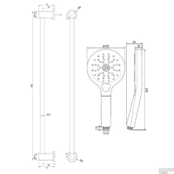 Douchekraanset Brauer Copper Carving Opbouw Met Glijstang En Ronde Handdouche Geborsteld Koper -Baden Luxe Verkoop 5 gk 086 2 tech