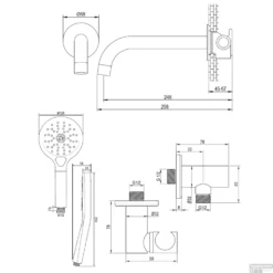 Inbouwthermostaatset Brauer Copper Carving Incl Baduitloop En 3 Standen Handdouche Koper -Baden Luxe Verkoop 5 gk 094 tech