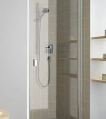 Kermi Raya Draaideur 1-dlg.100x200 Cm. Rechts Op Douchevloer Matzilver-clean Glas