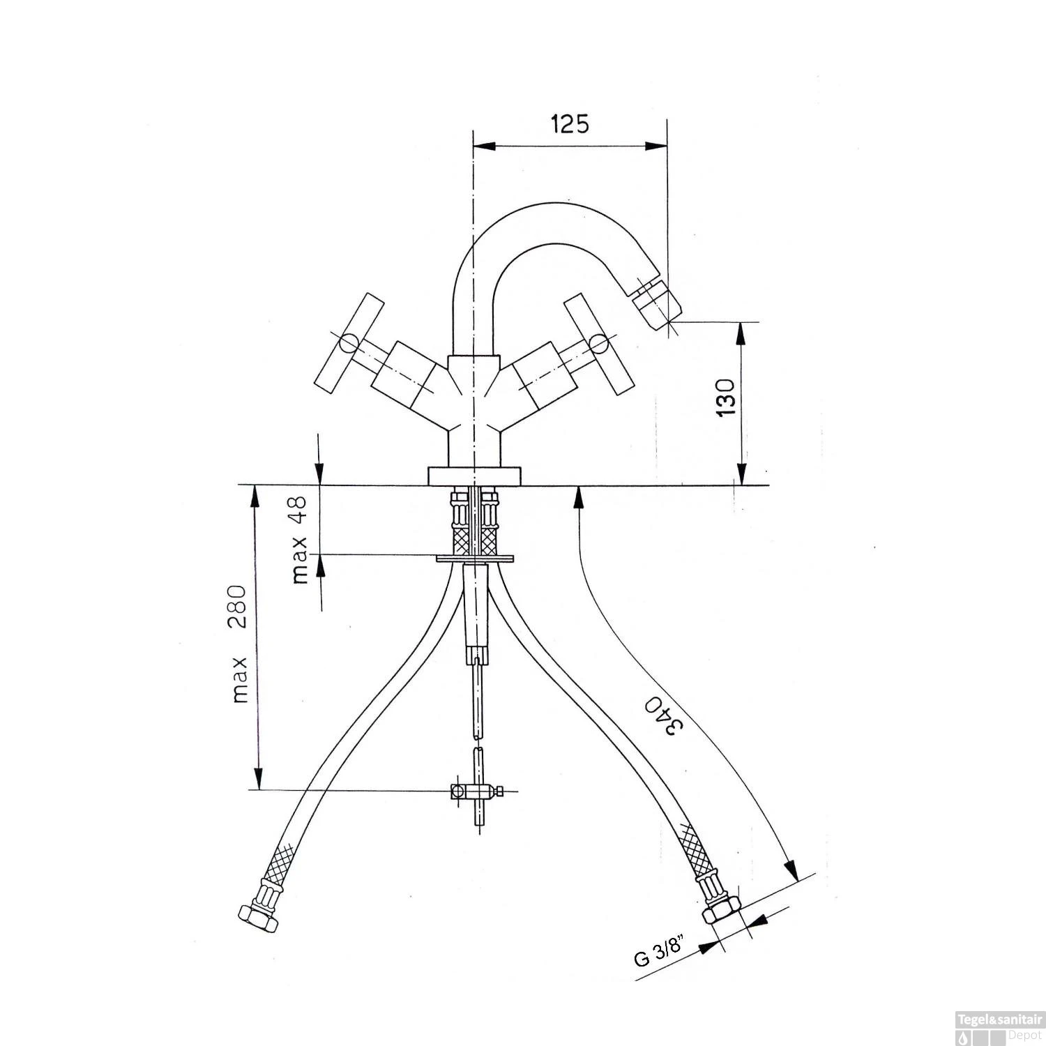 Bidetmengkraan Sapho Axia 2-knop Uitloop Gebogen 13 Cm Chroom 2 Bidetmengkraan Sapho Axia 2-knop Uitloop Gebogen 13 Cm Chroom - Afbeelding 2