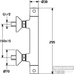 Hansa Unita Douchethermostaat Met S-koppelingen Chroom -Baden Luxe Verkoop 53809