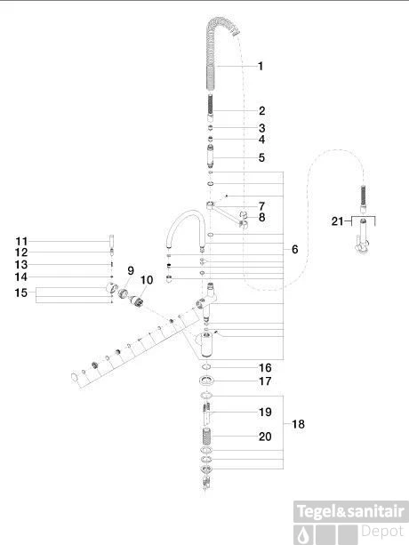 Dornbracht Tara Classic Keukenkraan Links Met Hendel Chroom 3 Dornbracht Tara Classic Keukenkraan Links Met Hendel Chroom - Afbeelding 3